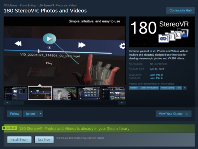 180 StereoVR Store Page